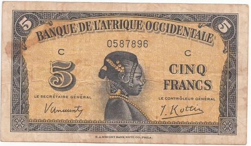 Banconota franchi u - 5, banca