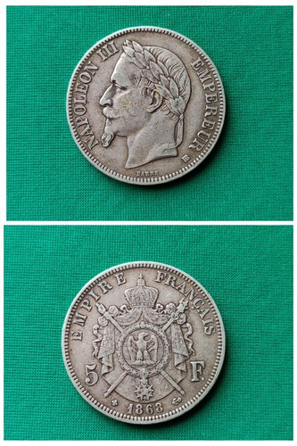 France francs 1868 - france, ag.1868
