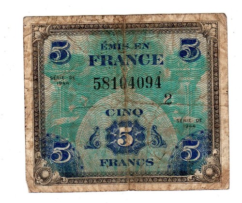 France billet francs - france, 5