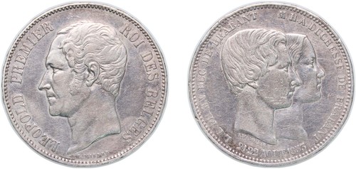 Belgium 1853 francs silver - belgium,