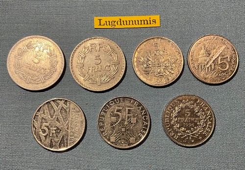 Lot pièces 5 francs - de,