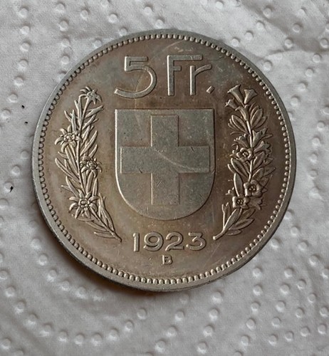 Moneta 1923 svizzera 5franchi - moneta,